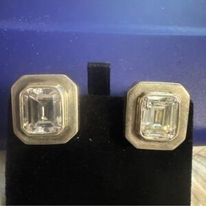 Sterling silver Classic Silver and Clear Stone Earrings